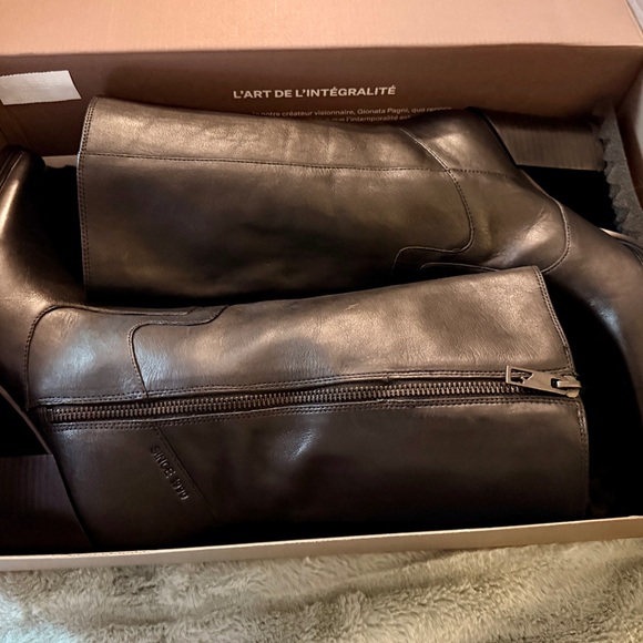 Franco Sarto Jaxon Mid Calf Boots Black Leather NEW Size 7.5M w/ Box - Picture 10 of 16